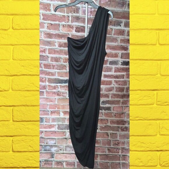 A New Day Bodycon Ruched Midi Dress – Women’s Size Large – Black – One-Shoulder - Picture 1 of 7